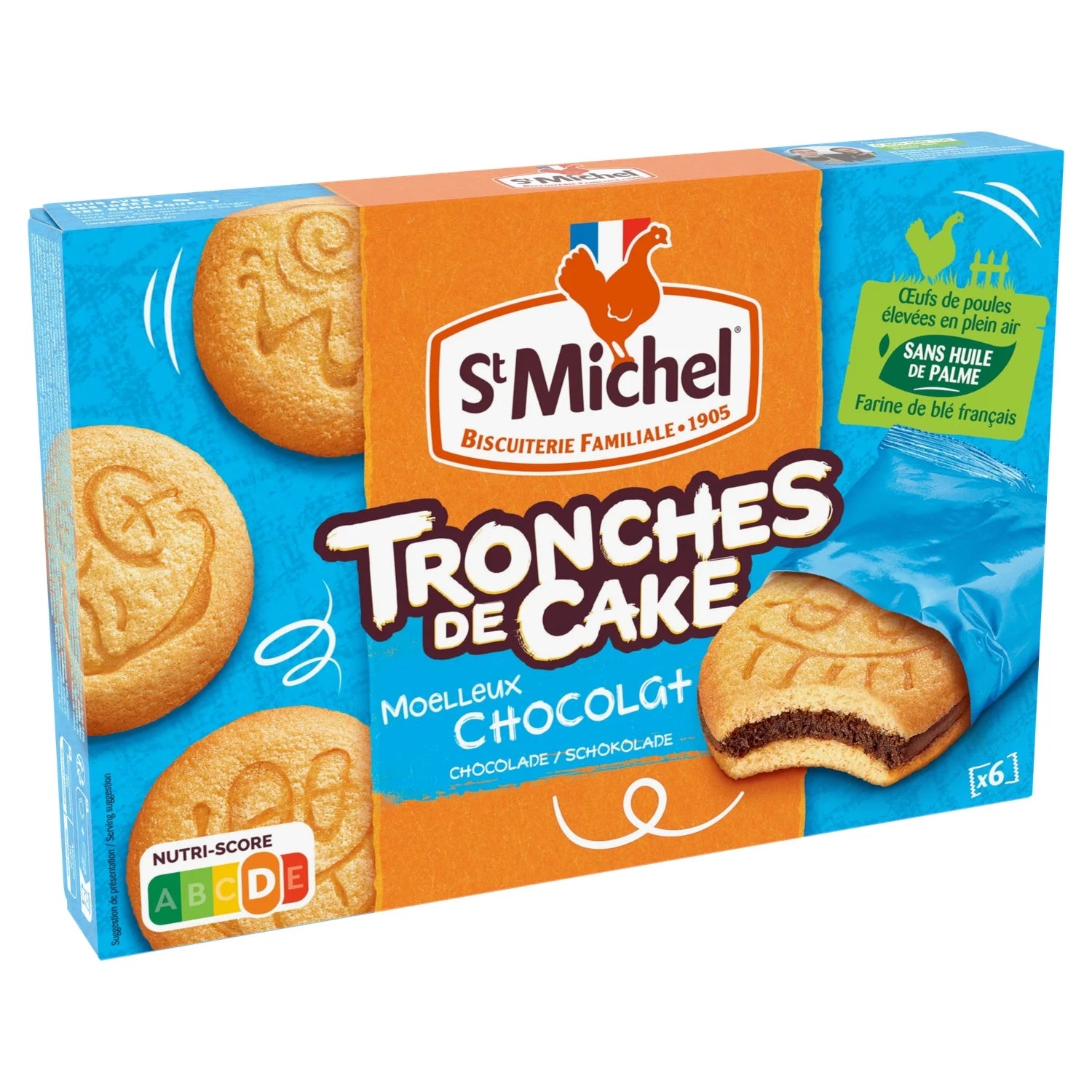 St Michel Tronches de Cake Moelleux Chocolat 175g (9 pack) - K14 0126