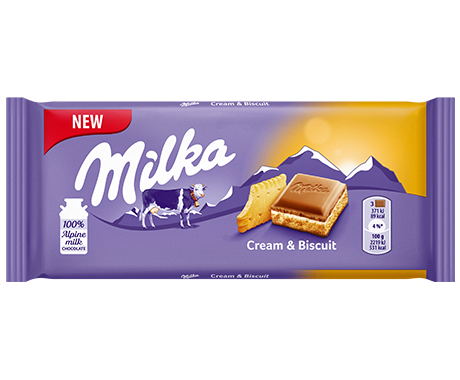Milka Cream and Biscuits Bar 100g (18 Pack) -