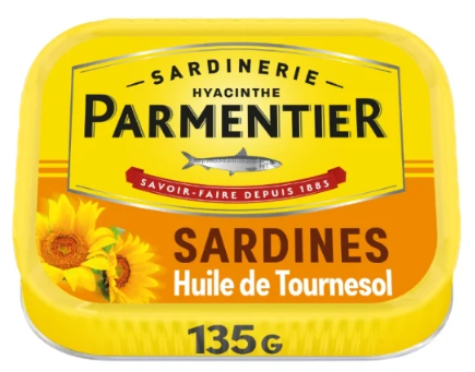 Parmentier Sardines à l'huile de tournesol 135g  (12 pack) - F