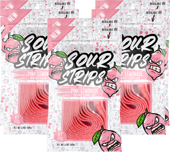 Sour Strips Pink Lemonade 104g (12 Pack) - H89