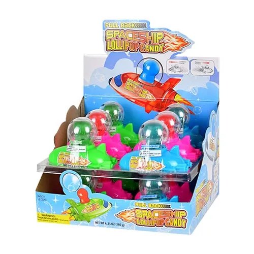 Koko's Pull-Back Spaceship Lollipop 15g (12 Pack) -