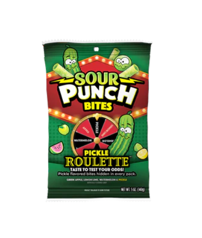 SOUR PUNCH Bites Pickles Roulette peg 142 g (12 Pack)  - H51