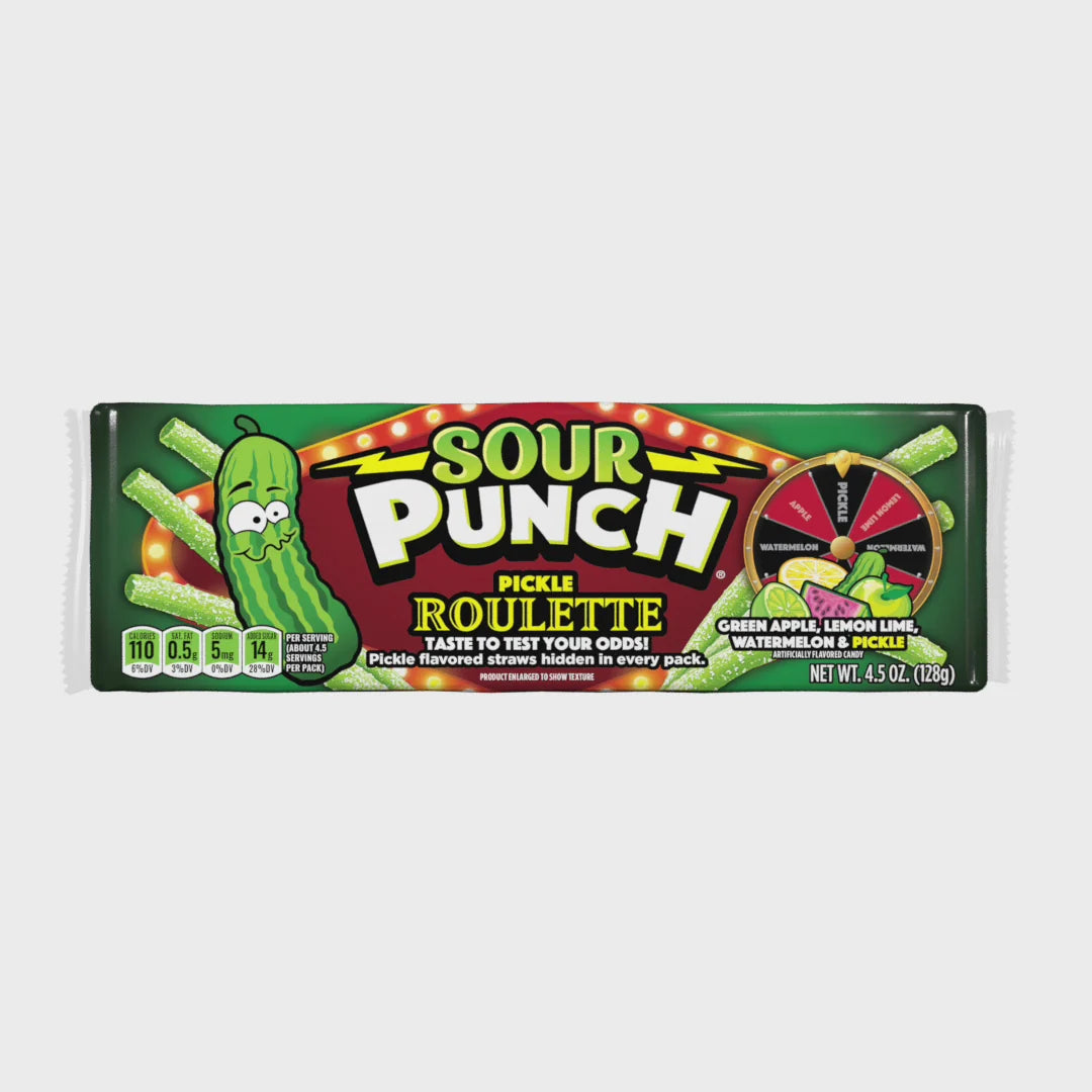 SOUR PUNCH King Size Tray Pickle Roulette 127g (12 Pack) - H53