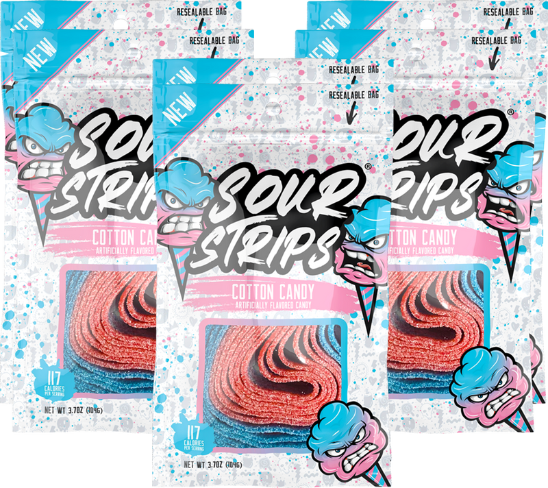 Sour Strips Cotton Candy 104g (12 Pack) - H90