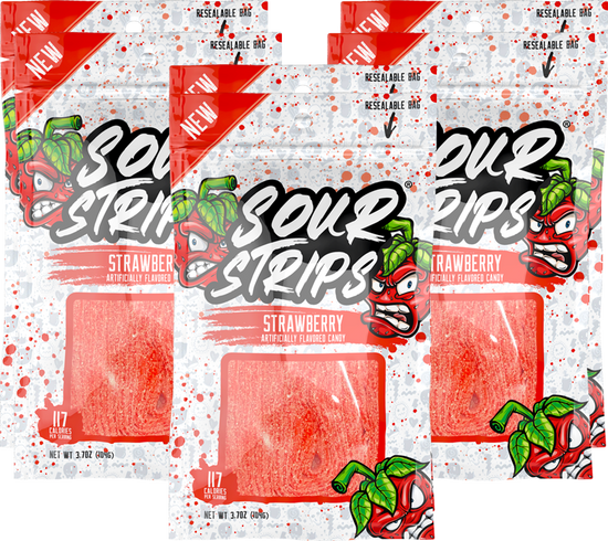 Sour Strips Strawberry 104 g (12 Pack) - H89