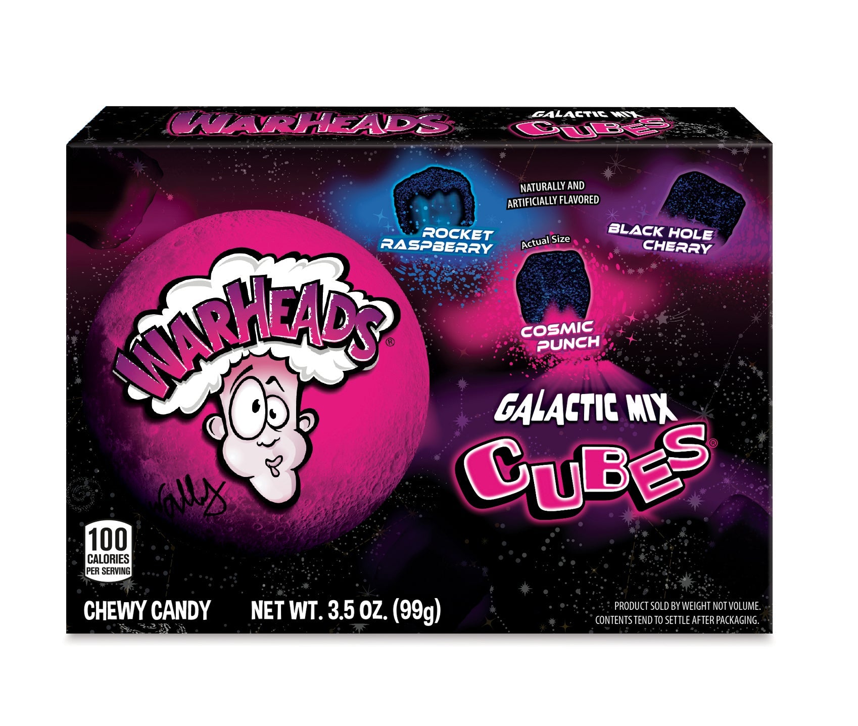 WARHEADS Galactic Cubes theatre Box  99g (12 Pack) - G7
