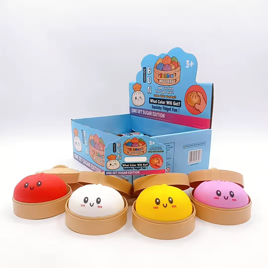 SQUISHY BUN - PLAIN COLOR 8.5CM (12 pack)