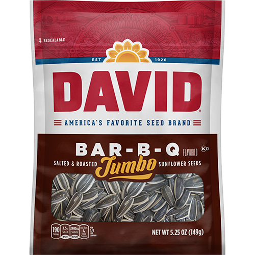 David Jumbo Bar-B-Q Sunflower Seeds 149 g (12 Pack) - Z27/Z28
