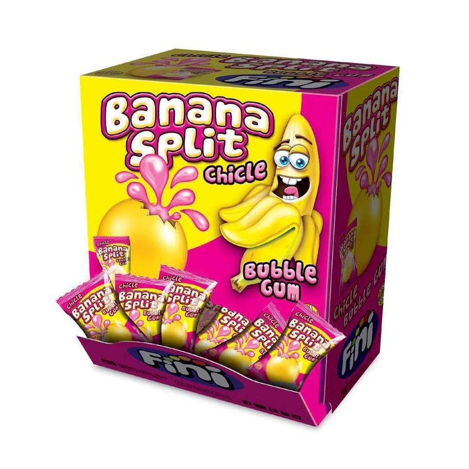 Fini Bubble gum Banana Split (pack 200)  - Veggie -C3