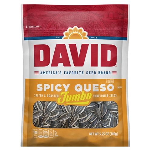 David Jumbo Spicy Queso Sunflower Seeds 149 g (12 Pack) -G12