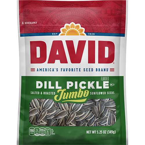 David Jumbo Dill Pickle Sunflower Seeds 149 g (12 Pack) -