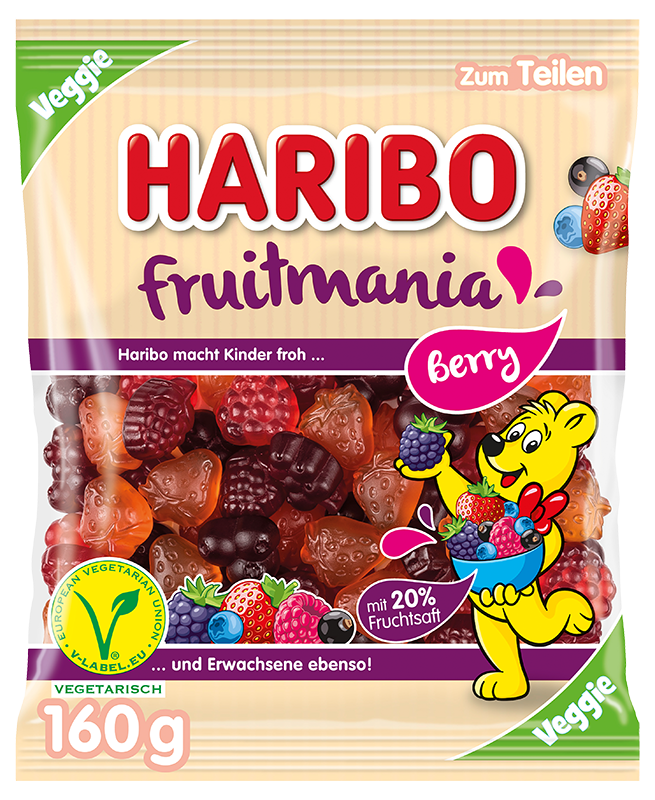 HARIBO Fruitmania Berry Veggie 160g (20 pack) - R67