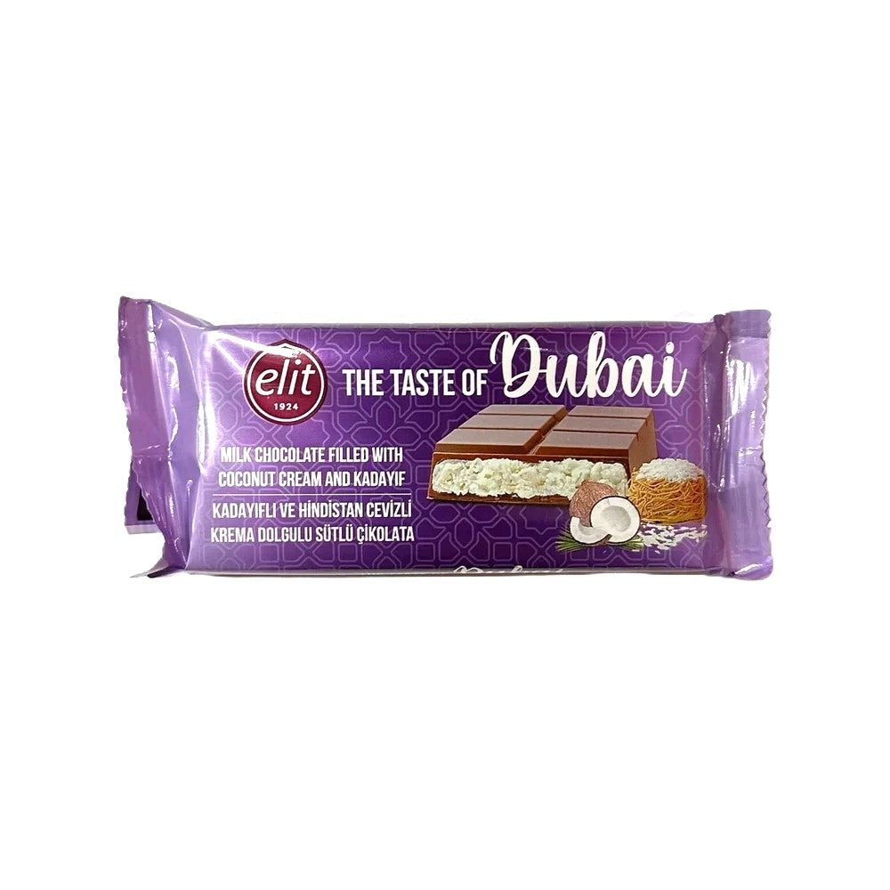 Elit The Taste of Dubai - Milk Chocolate Filled With Coconut Cream with Kadayif 90g (12 pack) - A14