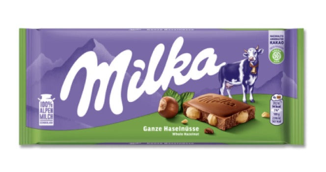 Milka Whole Hazelnut Bar 95g (17 Pack)