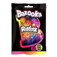 Bazooka Rattlerz Fruity Candy Chew 100g (12 pack) -RSol