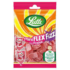 LUTTI Mini Flex Fizz Strawberry 90G (14 pack) - Veggie - C8