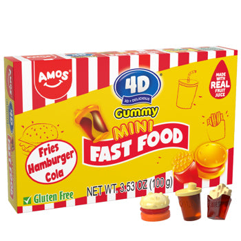 AMOS 4DFruit Gummy Mini Fast Food Theater Box (12 pack)