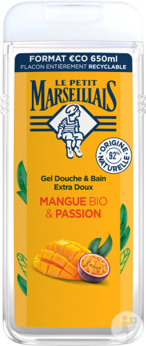 Le Petit Marseillais Gel Douche & Bain Extra Doux Mangue Bio & Passion 650ml (12 Pack)