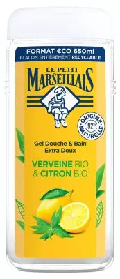 Le Petit Marseillais Gel Douche & Bain Extra Doux Verveine Bio & Citron Bio 650ml (12 Pack)