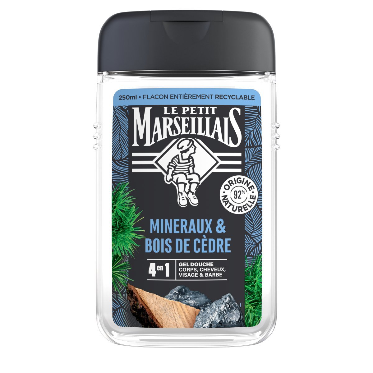 Le Petit Marseillais Gel Douche Homme Minéraux & Bois de Cèdre 250ml (12 pack)