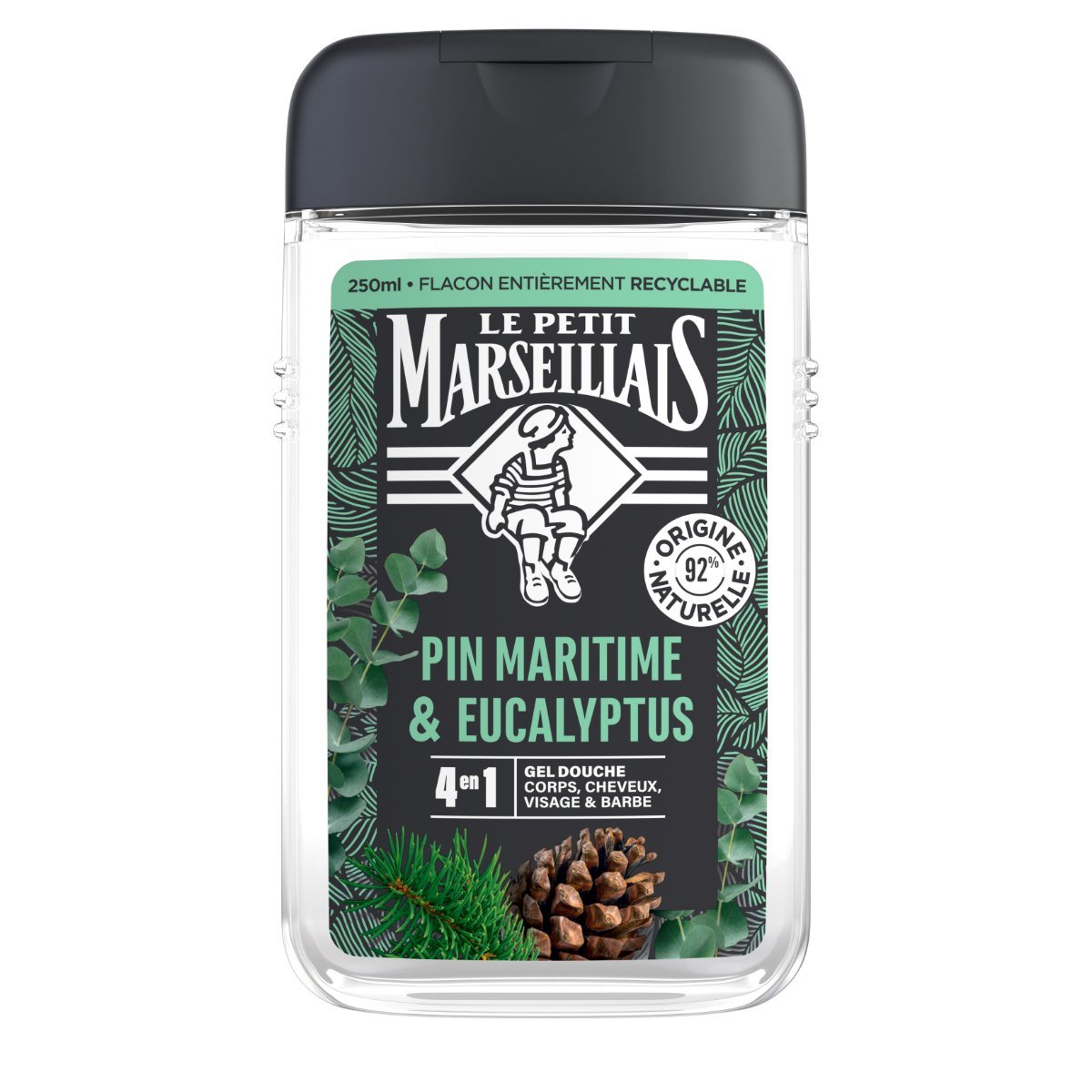 Le Petit Marseillais Gel Douche Homme Pin Maritime & Eucalyptus 250ml (12 pack)