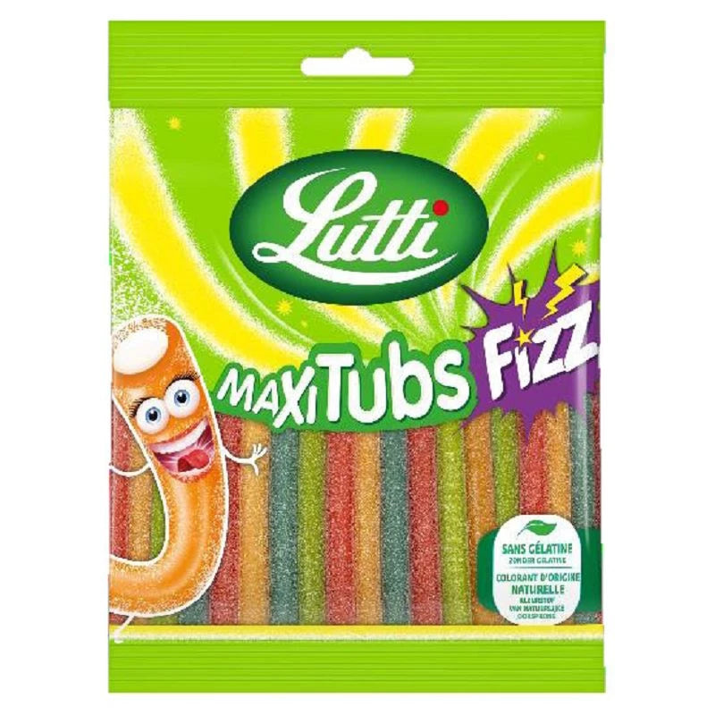 LUTTI Maxi Tubs Fizz 100G (18 pack) - France- Veggie - J15.