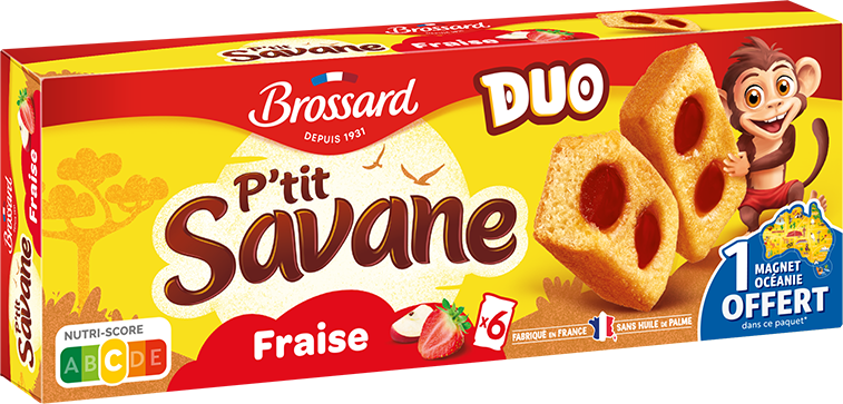 BROSSARD P'tit savane duo fraise x6 150g  (12 pack) - K5
