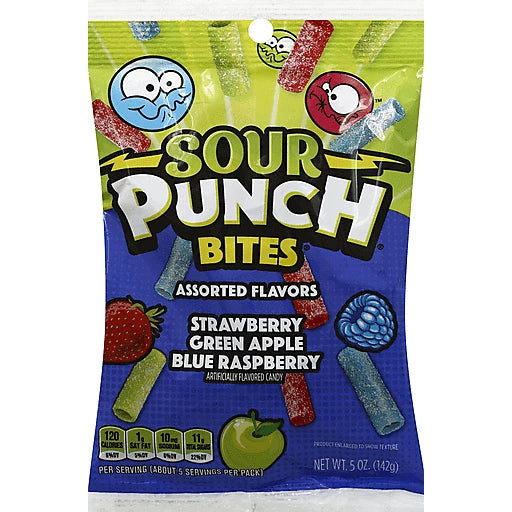 SOUR PUNCH Assorted Bites Peg 142 g (12 Pack) - H2