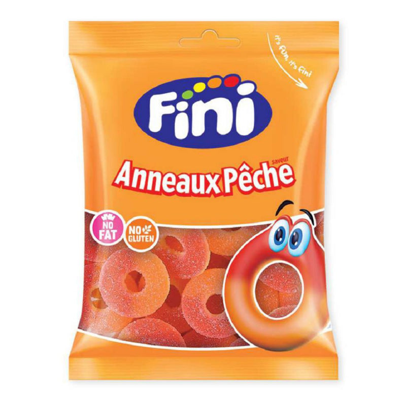Fini Anneaux Pêche Fizz (Aro Redono Melocoton) 90g (12 pack) - Halal - B16     05/27