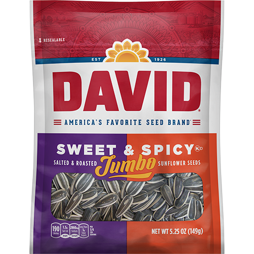 David Jumbo Sweet & Spicy Sunflower Seeds 149 g (12 Pack) - G12