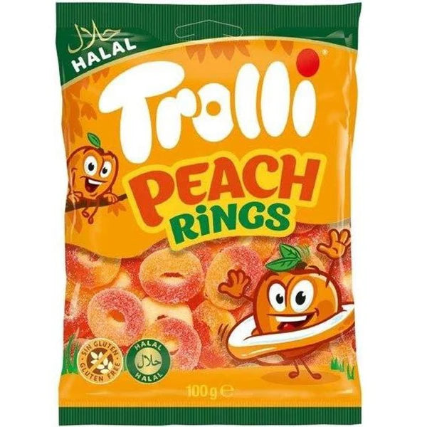 TROLLI Halal Peach Rings 100g (30 pack) - D4