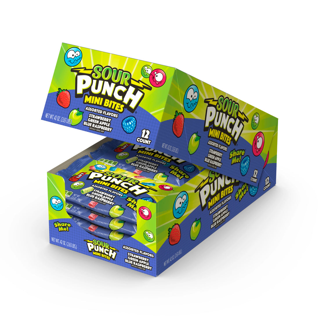 Sour Punch Assorted Bites Share Me! Pouch 99g (12 pack) -