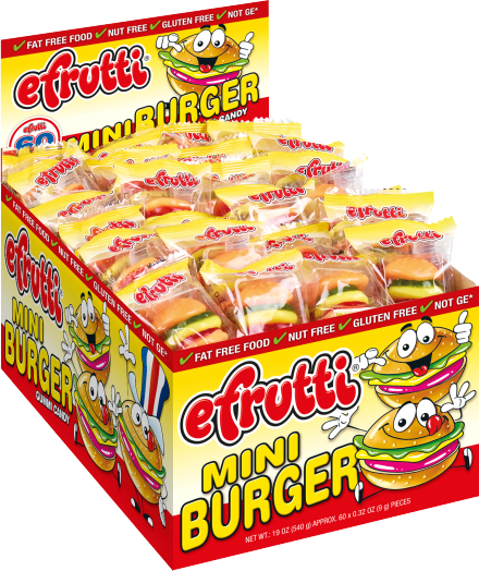 eFrutti Gummi Mini Burgers 9g (60 Pack) -F18