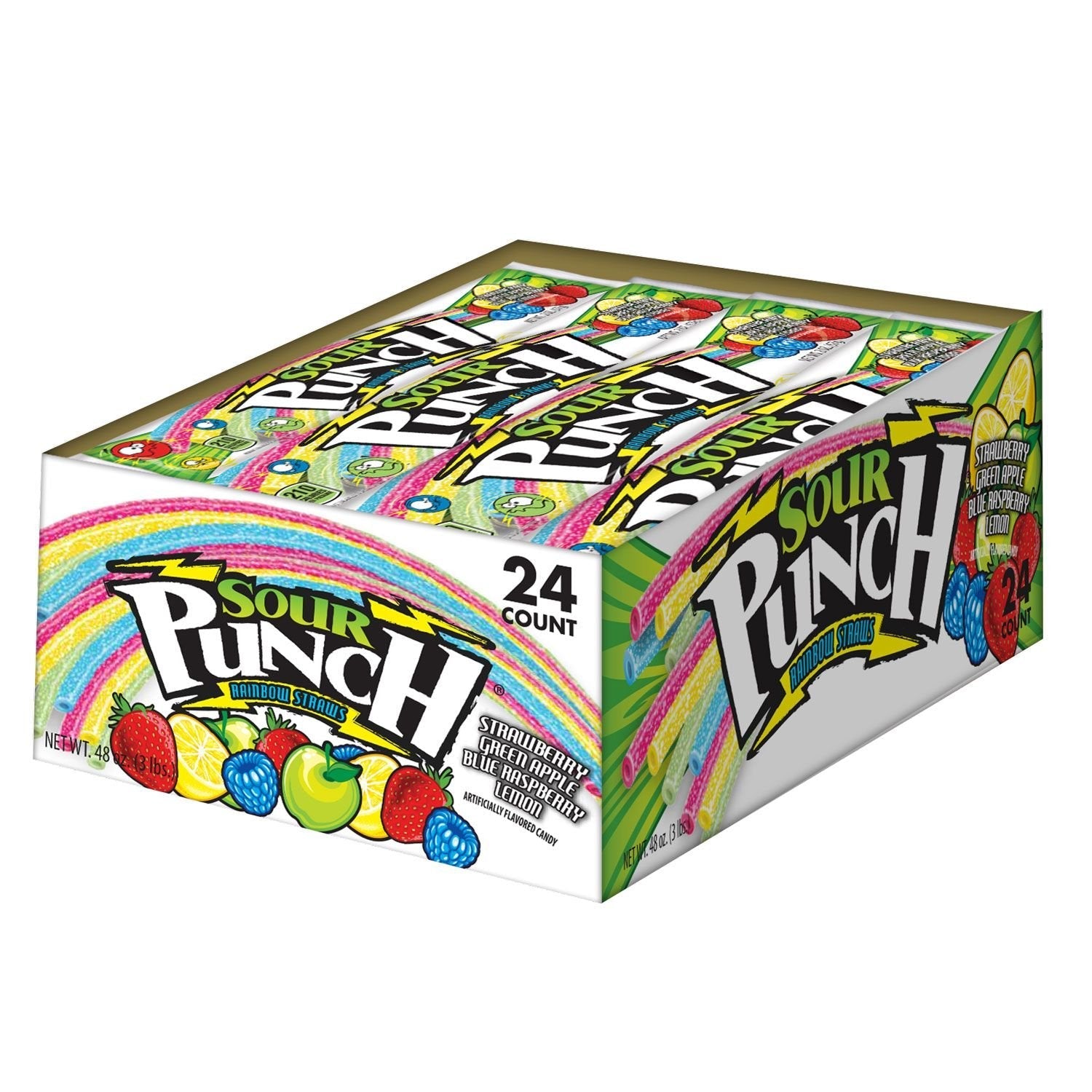 SOUR PUNCH Rainbow Straws 57 g (24 Pack - R76