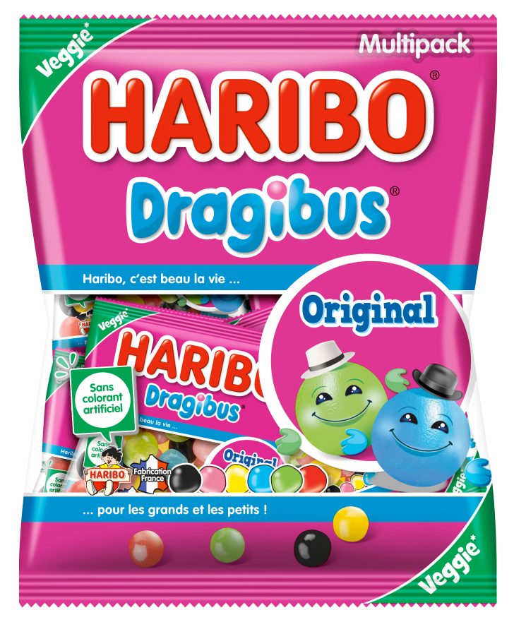 HARIBO DRAGIBUS MULTIPACK 250G *(30 pack)- Veggie - L1
