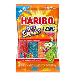 Haribo Zing Sour Streamers Peg Bag 127 g (12 Pack) -