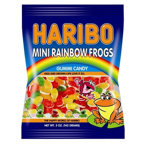 Haribo Mini Rainbow Frogs Gummi Candy Peg Bag 142 g (12 Pack) -
