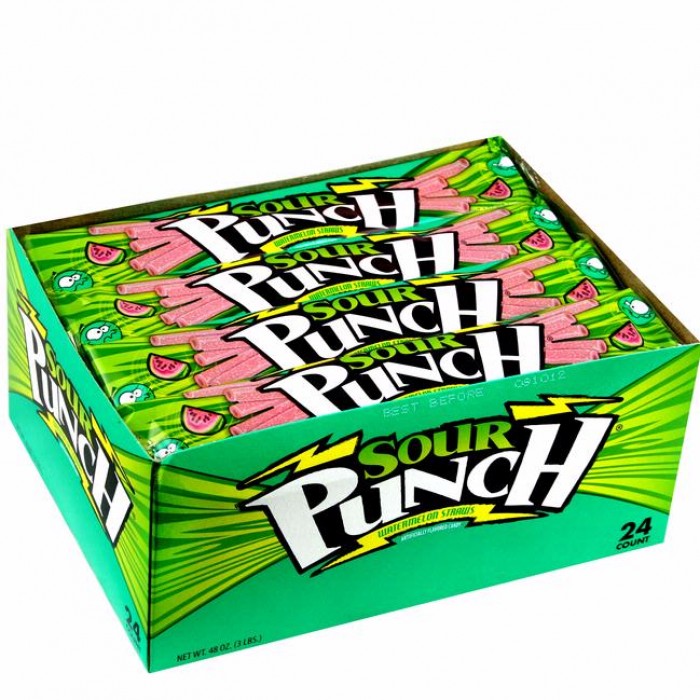 SOUR PUNCH Watermelon Straws 57 g (24 Pack) - H63