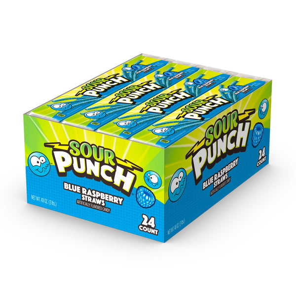 SOUR PUNCH Blue Raspberry Straws 57 g (24 Pack) - R94