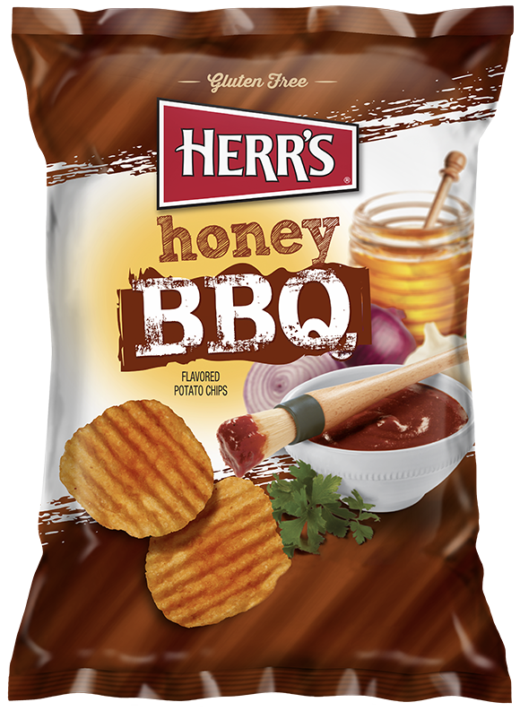 HERR'S Honey BBQ Ripple Potato Chips 28g (42 pack) (6262) - W33/34 + X