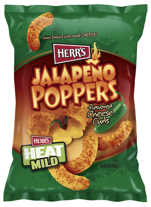 HERR'S Jalapeno Popper Cheese Curls 28g (42 pack) (434) - W44/45/46/47