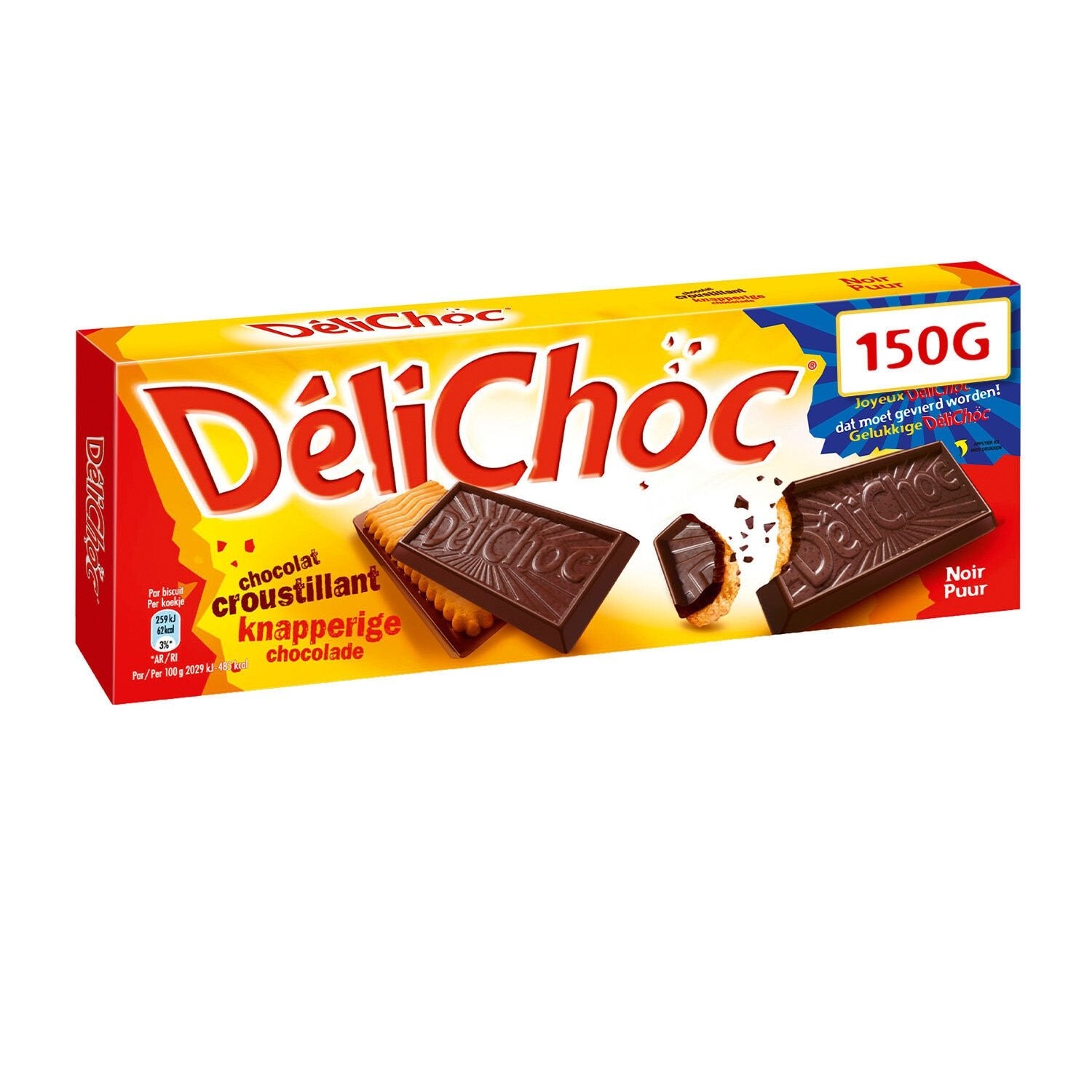 Delichoc au Chocolat Noir 150g (12 pack)