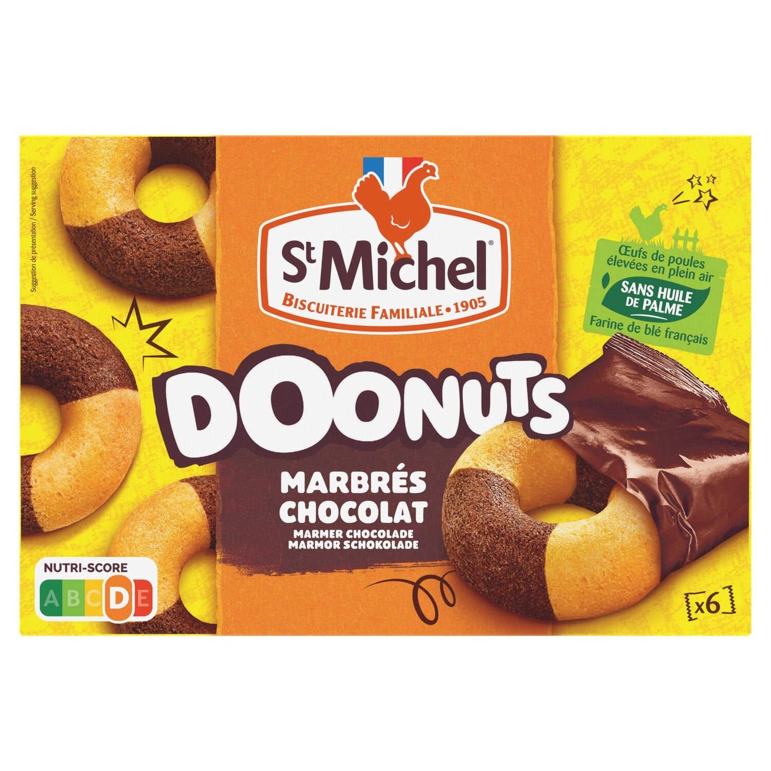 St Michel Gâteaux Doonuts Marbrés Chocolat 180g (9 pack) - B18.