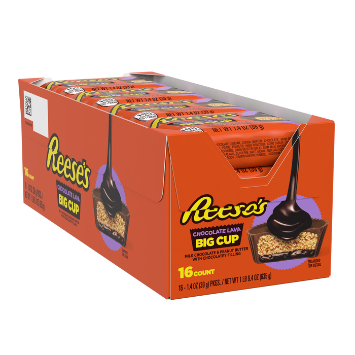 REESE'S Big Cups with Milk Chocolate and Peanut Butter 39g (16 Pack) - A2