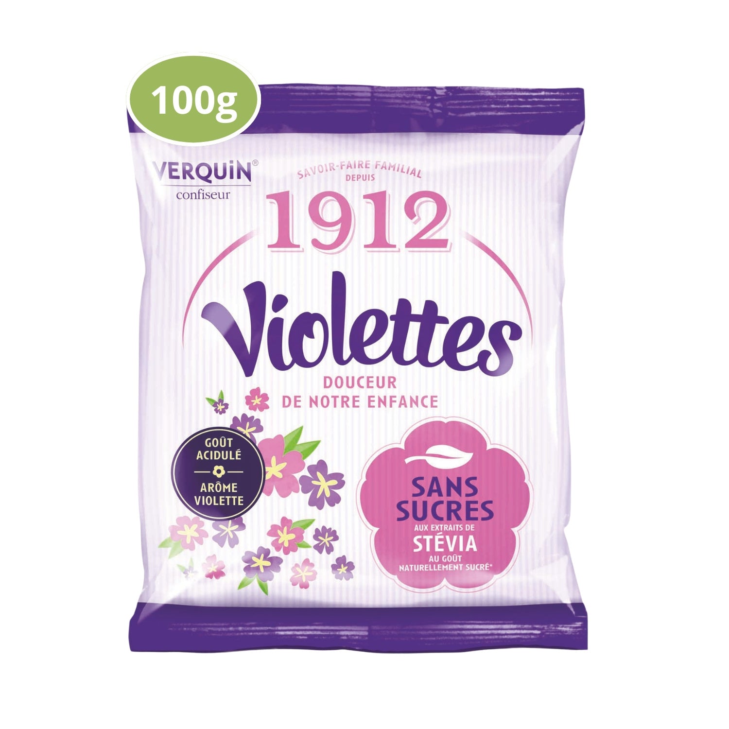 VERQUIN Bonbon Violettes sans sucre 100g (12 pack) - K14