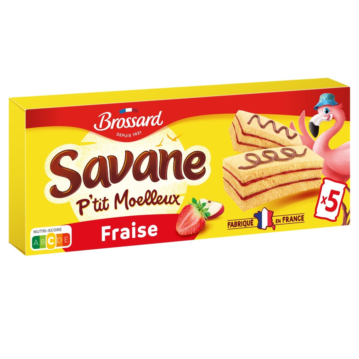 BROSSARD Savane P'tit Moelleux Fraise 135g (12 pack)