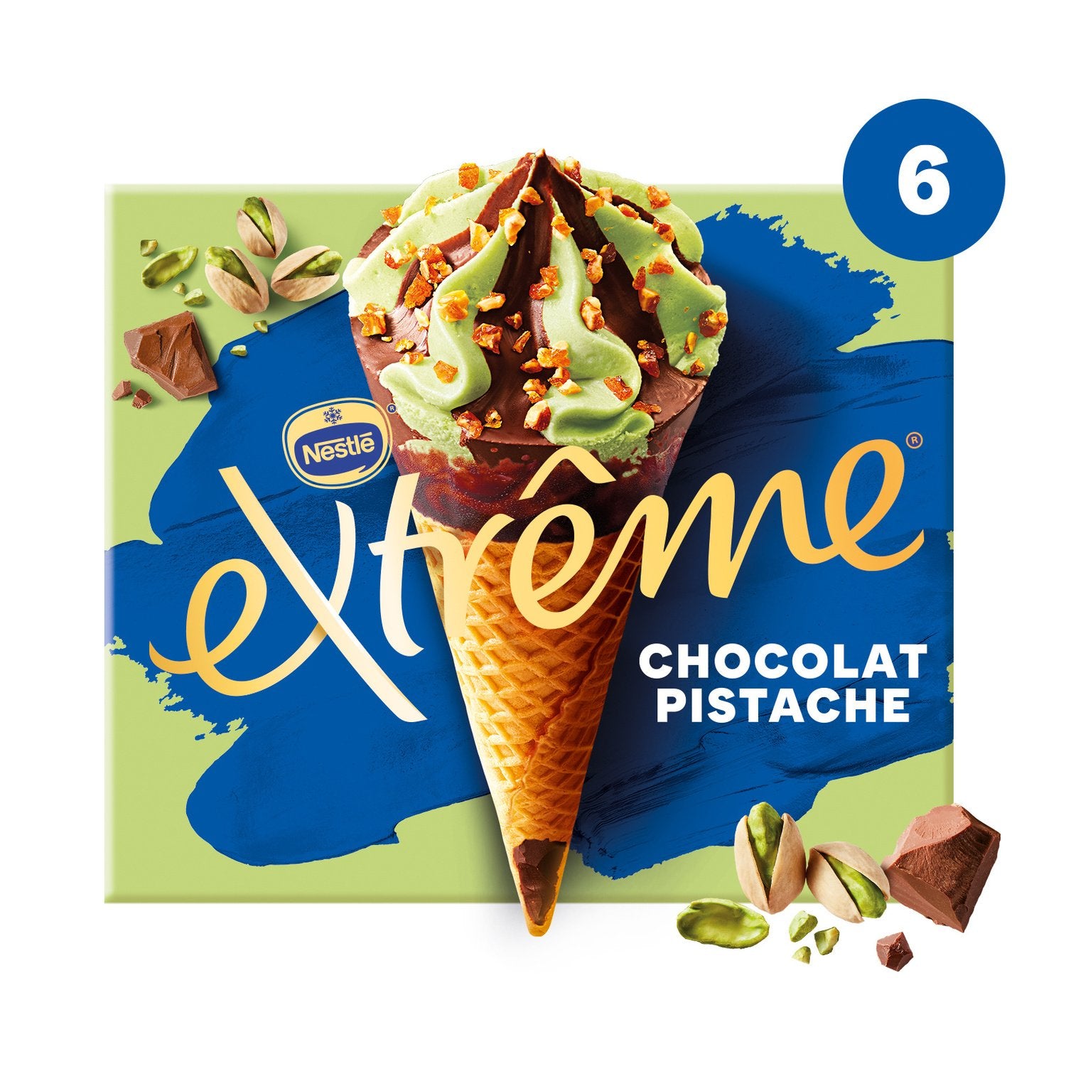 FROZEN - NESTLÉ Ice Cream Extrême Chocolat Pistache x6 426g (6 pack).