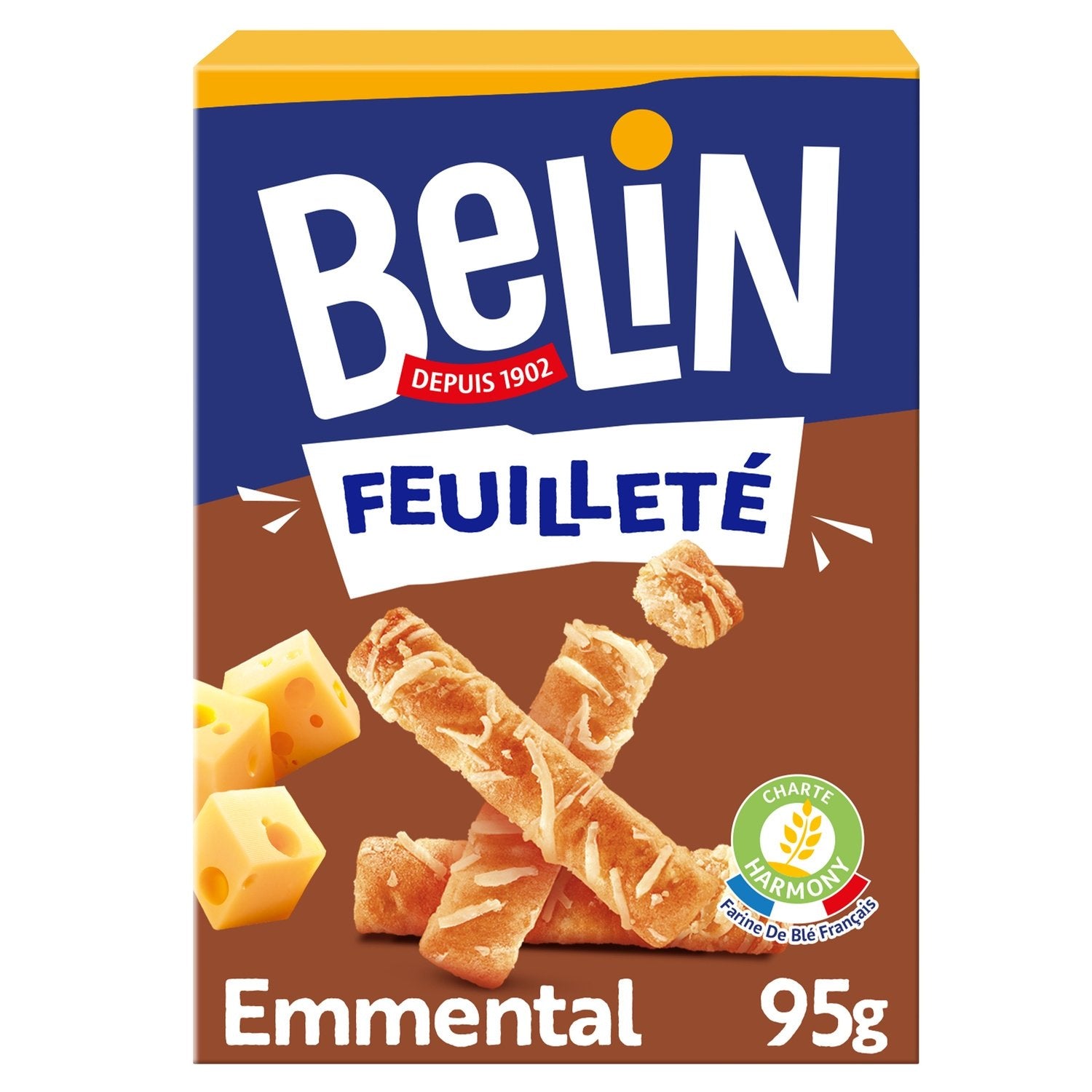 Belin Crackers feuilleté emmental 95g (16 pack)- B17.