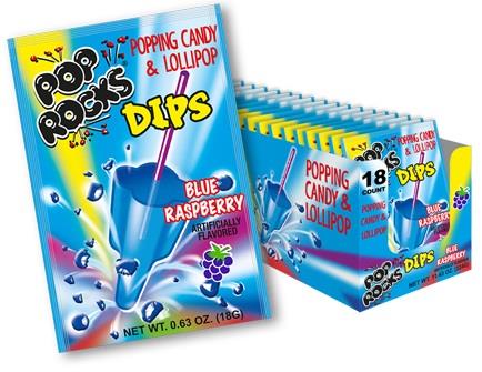 POP ROCKS Dips Blue Raspberry  18g (18 Pack) -