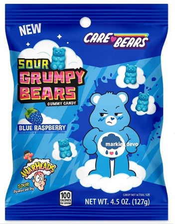 Warheads Sour Grumpy Bears 127g bag (12 pack) - V49